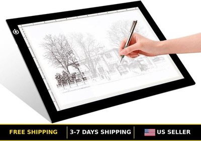 A4 LED Light Tracing Box with Adjustable Brightness, USB Powered Art Pad