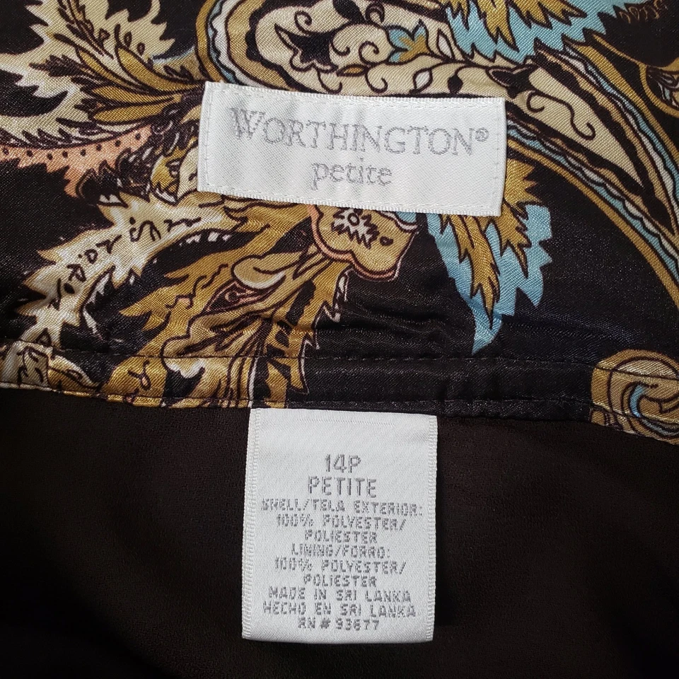 Falda acampanada plisada de cachemira Worthington Petite para mujer talla 14P boho femenina Y2K Foto 4 de 4