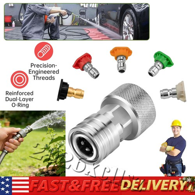 #ad Garden Hose to Pressure Washer Adapter 3 4quot; GHT to 1 4quot; Quick Connect Stainl🔥 $13.29