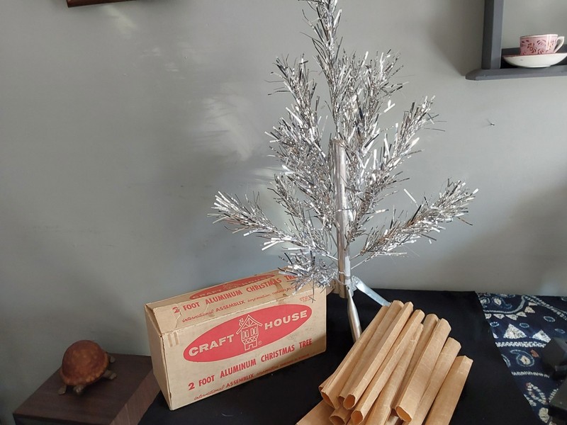 Vintage Craft House 2 foot Aluminum Cristmas Tree 16 Branches.