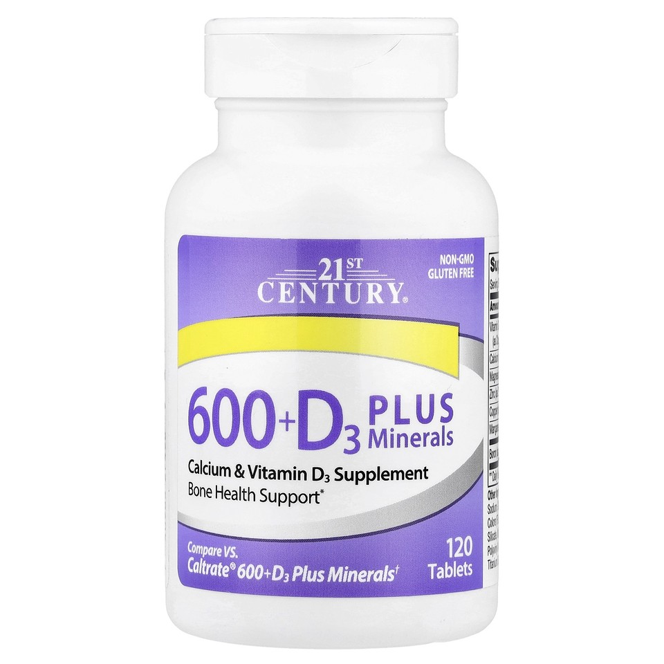 600+D3 Plus Minerals, 120 Tablets