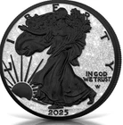 2025 American Eagle  Diamond Dust & Black Platinum Edition 1 oz Silver Coin