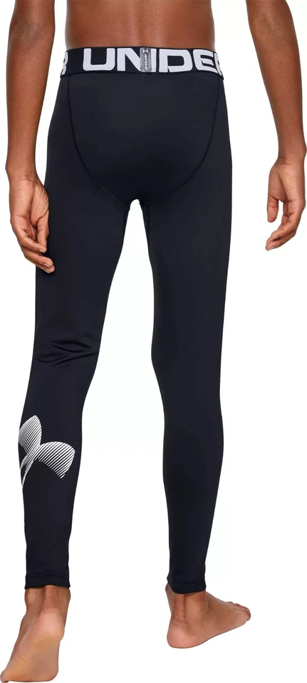 Under Armour L80005 Young Boys Black Coldgear Leggings Size YXL - Image 2 of 4
