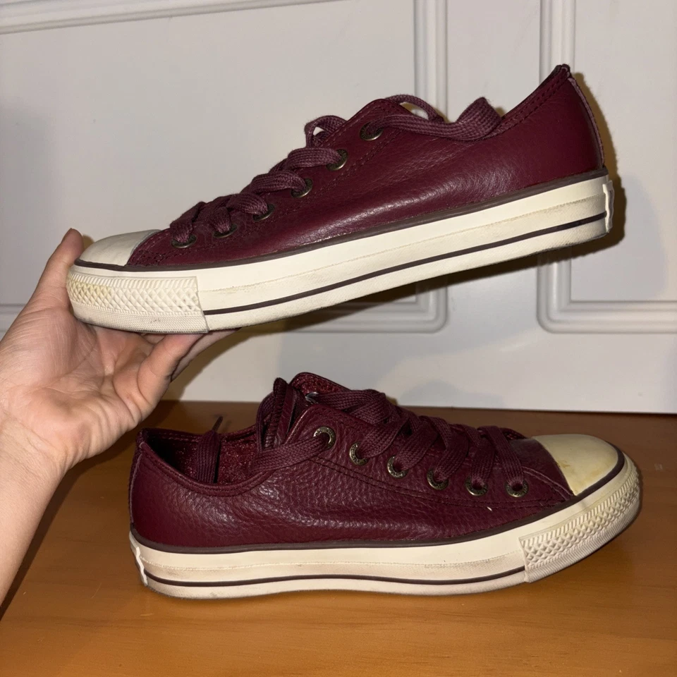 Chuck Taylor All Star couro vinho tinto feminino tamanho 8, 561681C - Imagem 4 de 4