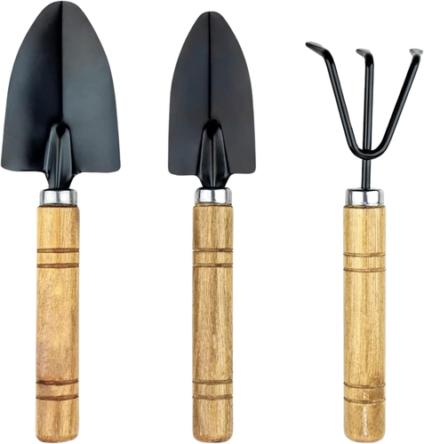 Indoor Garden Tool Set - Minature Steel Gardening Hand Tools Kit with Ergonomic