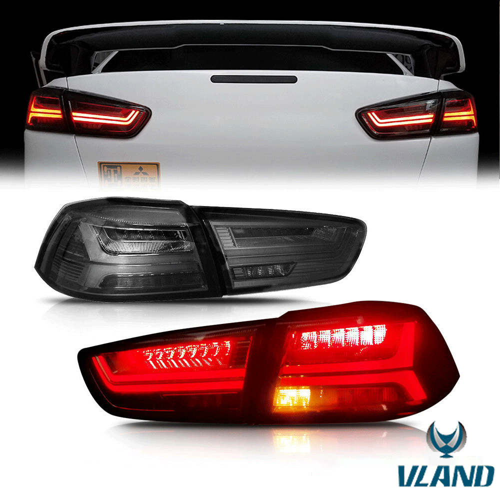 Updated LED Taillights Smoked Rear Lamp For Mitsubishi Lancer EVO