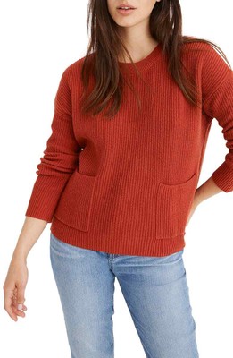 madewell patch pocket pullover sweater