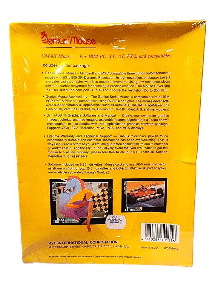 Vtg SEALED Genius Mouse GM-6X with Dr. Halo III Software BRAND NEW 3 Button - Image 4 of 4