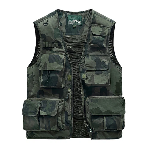 Men Cargo Multi Pockets Vest Utility Waistcoat Fishing Hiking Sleeveless Jackets - Bild 19 von 28