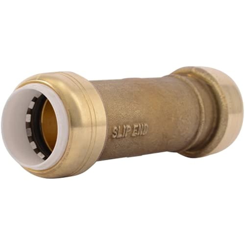SharkBite 3/4 Inch PVC Slip Coupling, Push to Connect Brass Plumbing Fitting,