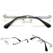 Men Classy Elegant Modern Retro BIFOCAL READING EYE GLASSES Readers Silver Frame
