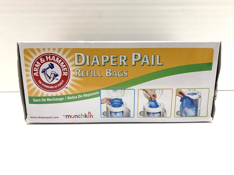 New Arm & Hammer by Munchkin Diaper Pail Refill Bags in Sealed Box (10