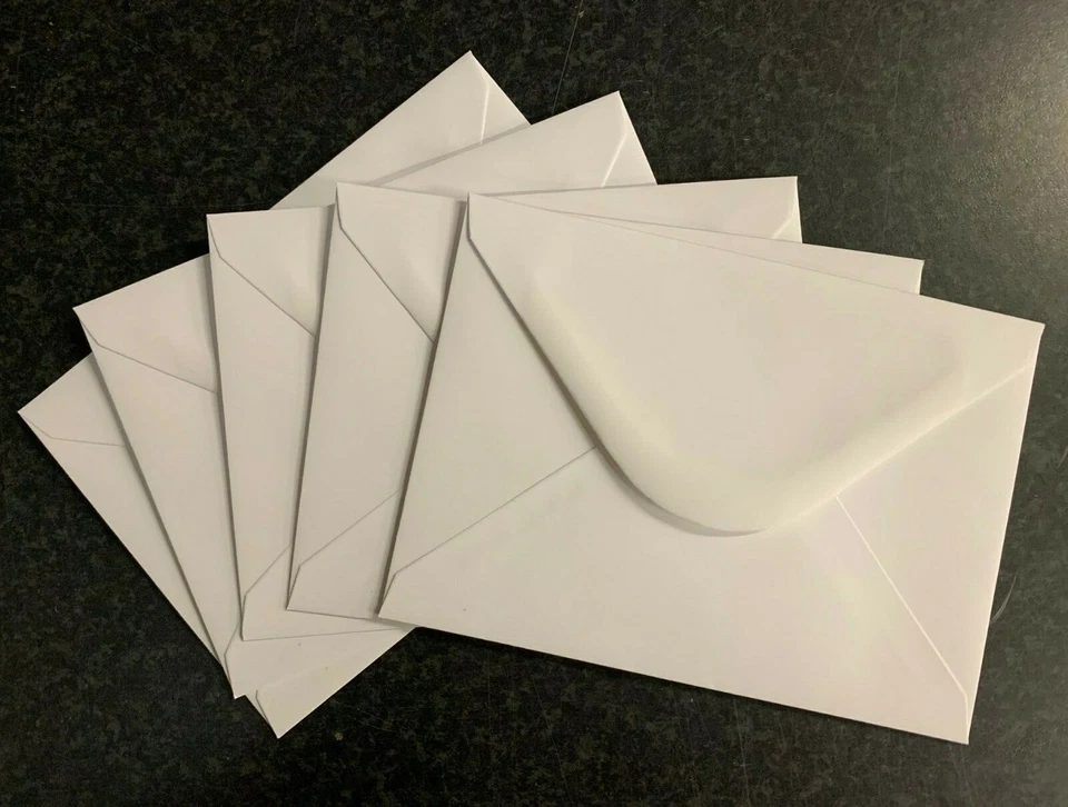 DJP C6 White Envelopes for A6 Cards Smooth 100gsm Gummed Diamond Flap 114x162mm