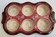 Temp-tations Red Cupcake / Muffin Pan 6-Cup NEW
