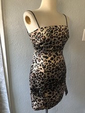 Urban Outfitters Shiny Leopard Print Mini Dress Cheetah Sleeveless XS NWT