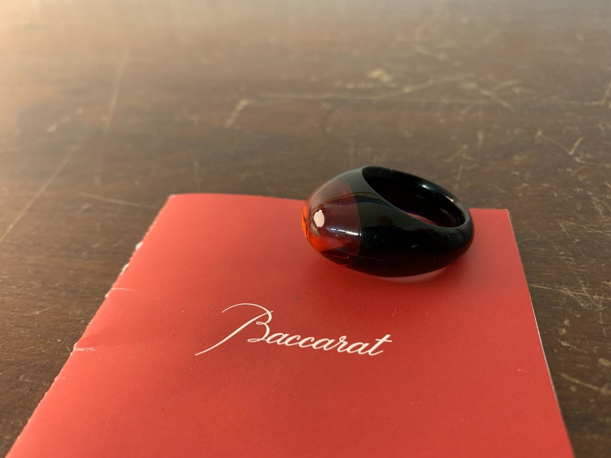 Ring Tango Rot Und Schwarz Aus Glas Baccarat Geschliffen 56