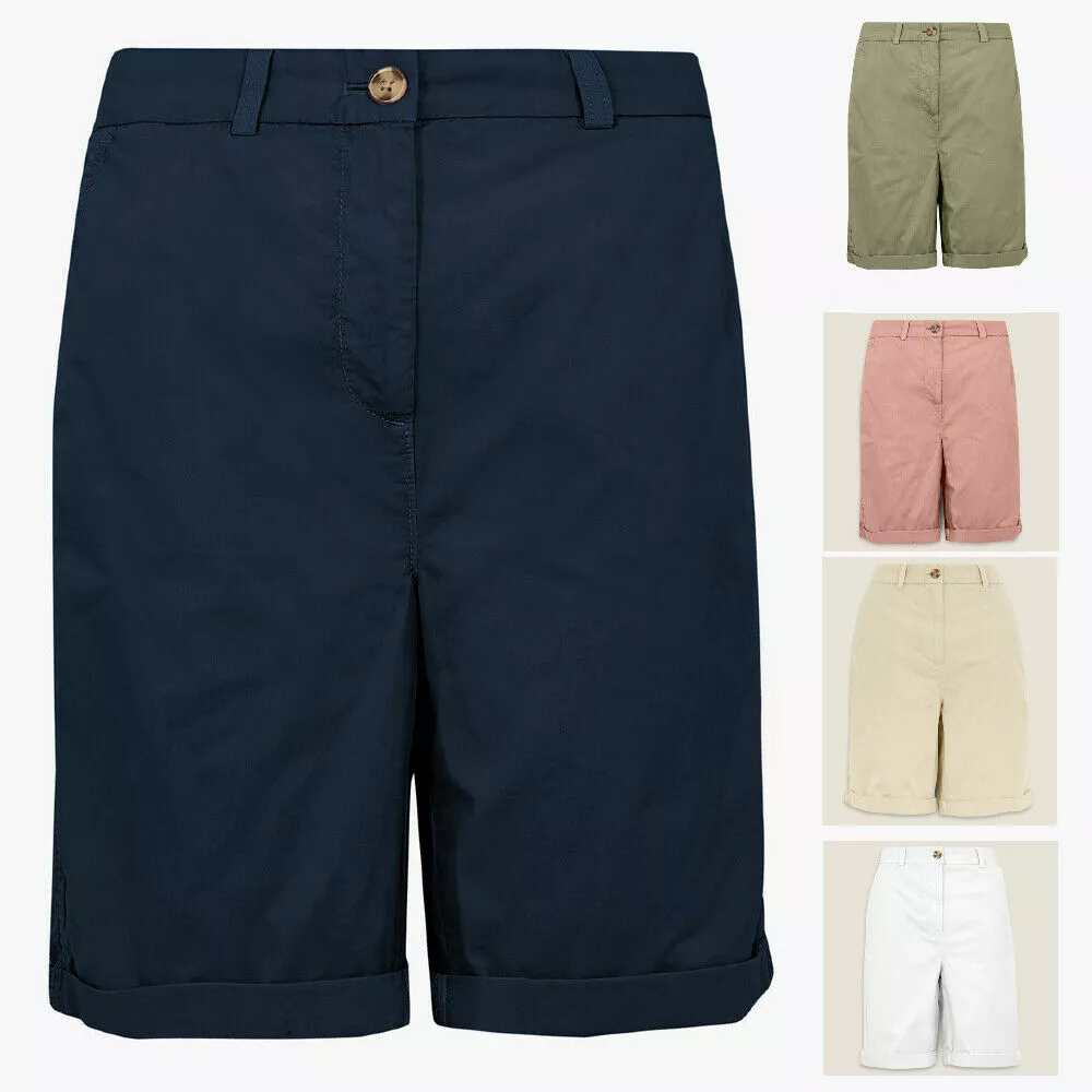 Ladies long chino shorts sale