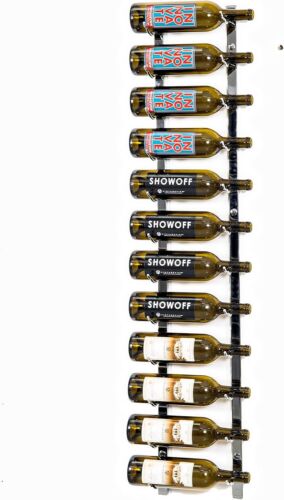 Sleek Metal 9-Bottle Wine Rack - Easy Access Wall Storage in Chrome Luxe - Picture 3 of 11