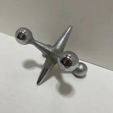 Bill Curry Nelson Jumbo Chrome JAX JACKS Bookend Sculpture Paperweight 8"