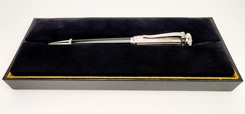 RARE DUNHILL SENTRYMAN CHASSIS BLACK AND SILVER BALLPOINT PEN NWE2613 NEW W/ BOX - Picture 17 of 20