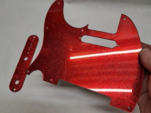 Lefty Red Glitter Pickguard + Cover set for Fender Tele Telecaster - Picture 11 of 19