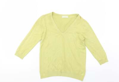 Marks and Spencer Damen Grün V-Ausschnitt Viskosemischung Pullover Größe 8