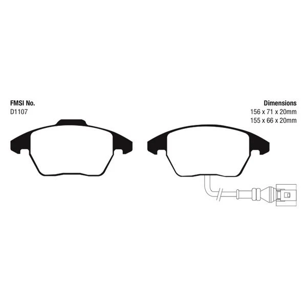 Pastillas de freno delanteras deportivas EBC Greenstuff serie 2000 para Volkswagen Jetta 05-18 Foto 3 de 4