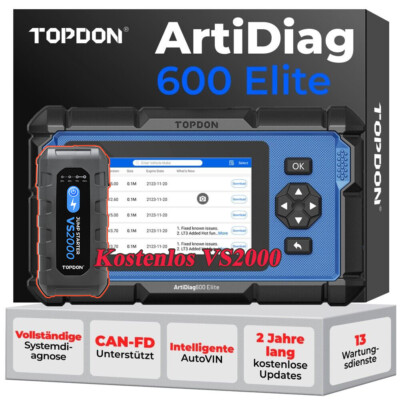 TOPDON AD600 Elite PRO Profi OBD2 Diagnosegerät ALLE SYSTEM TPMS EPB SAS 13Reset