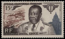 FRENCH EQUATORIAL AFRICA C42 - General Felix Eboue "Colonial Governor" (pb97474)