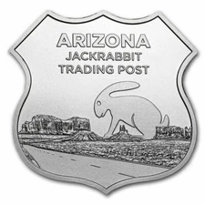 Route 66 Arizona Jackrabbit Trading Post 1 oz Silver - WITH GIFT TIN 