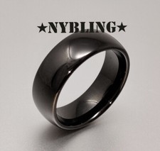 Black Tungsten Carbide Mirror Finish Men Women Wedding Engagement Band Ring