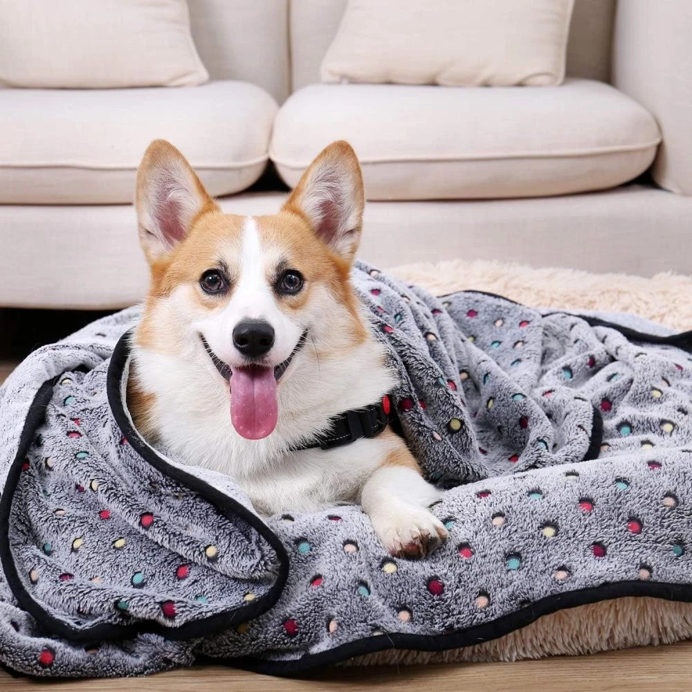Soft Velvet Pet Blanket Washable Polka Dot Warm Comfortable XXL 160*200CM●●