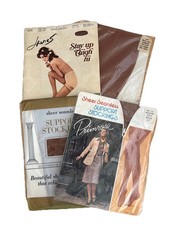 Bundle Lot Of 4 Pairs Vintage Stockings Panty Hose Thigh Hi Support Primrose 