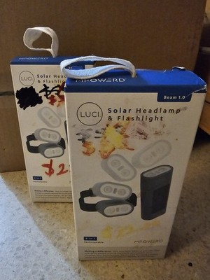 MPOWERD Luci Solar Headlamp & Flashlight, Beam 1.0, 2-in-1 Rechargeable - NEW