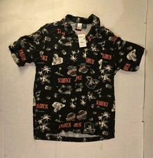 Scarface Button Down Shirt Tony Montana Al Pacino All Over Mens SZ Small