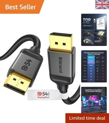 Zukunftssicheres DisplayPort 2.1 Kabel 1 m - 54 Gbit/s mit HDR & Dynamic 4K/16K Unterstützung