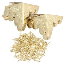  60pcs Metal Box Corner Protectors - 1x1x1" Retro Decorative Triangle Edge