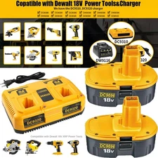 2Pack 18V XRP Battery /Charger for DEWALT DC9096-2 DW9095 DW9096 DC9098 DC9099