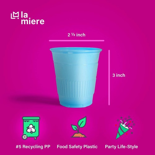 50 Pack 5 oz Plastic Disposable Recyclable Dental Cups - Party Tumblers, Pink - Picture 3 of 6