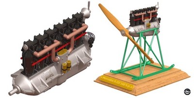 Roden Mercedes D.III Motor World War I / 1. Weltkrieg Bausatz 1:32 Kit Art. 623