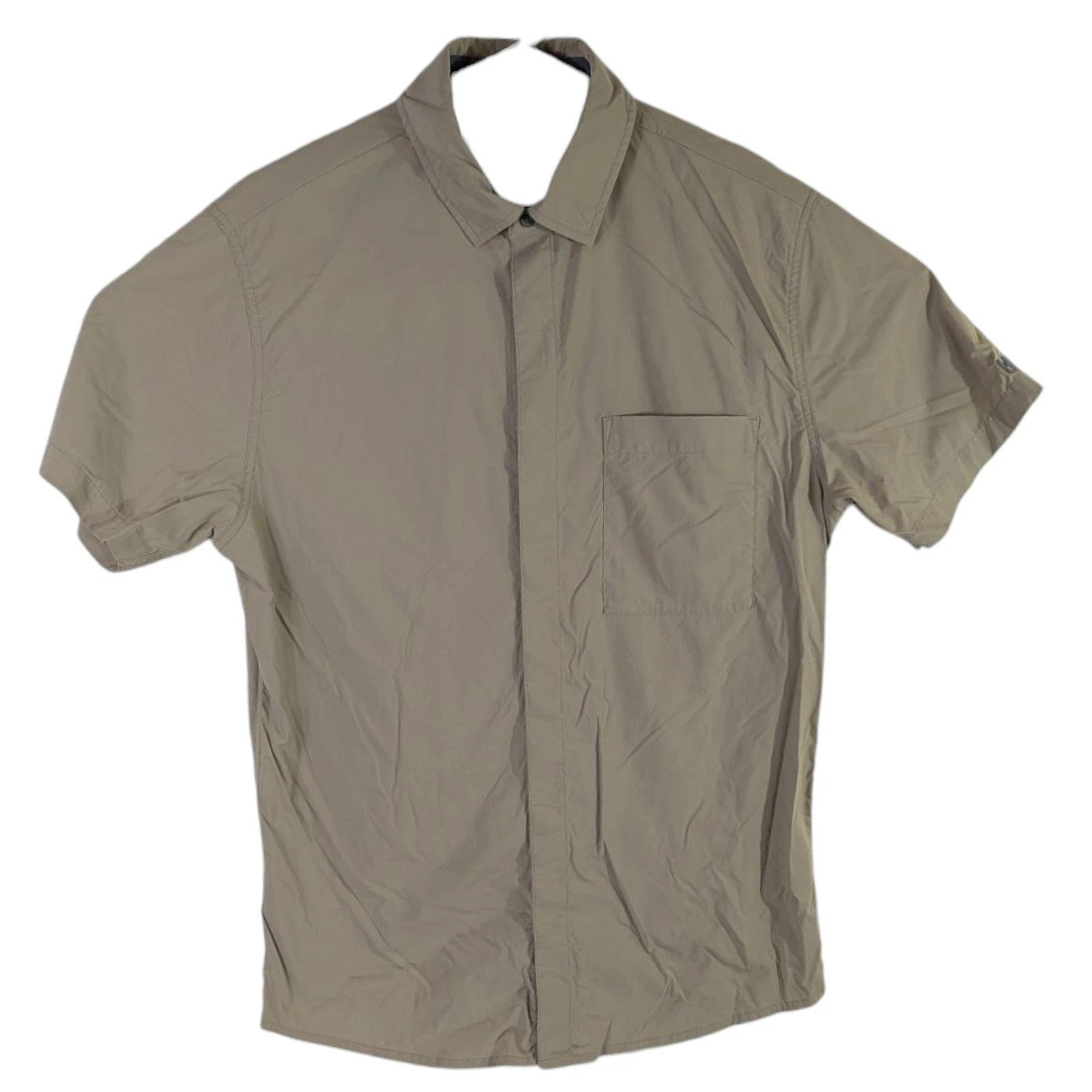 Helly Hansen Khaki Shirt Mens Large Front Pocket Snap Short Sleeve Hiking
Opens in a new window or t