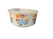 Pioneer Woman Mazie Ceramic Stoneware Nesting Bowl Mixing Bowl With Lid 15.5 oz