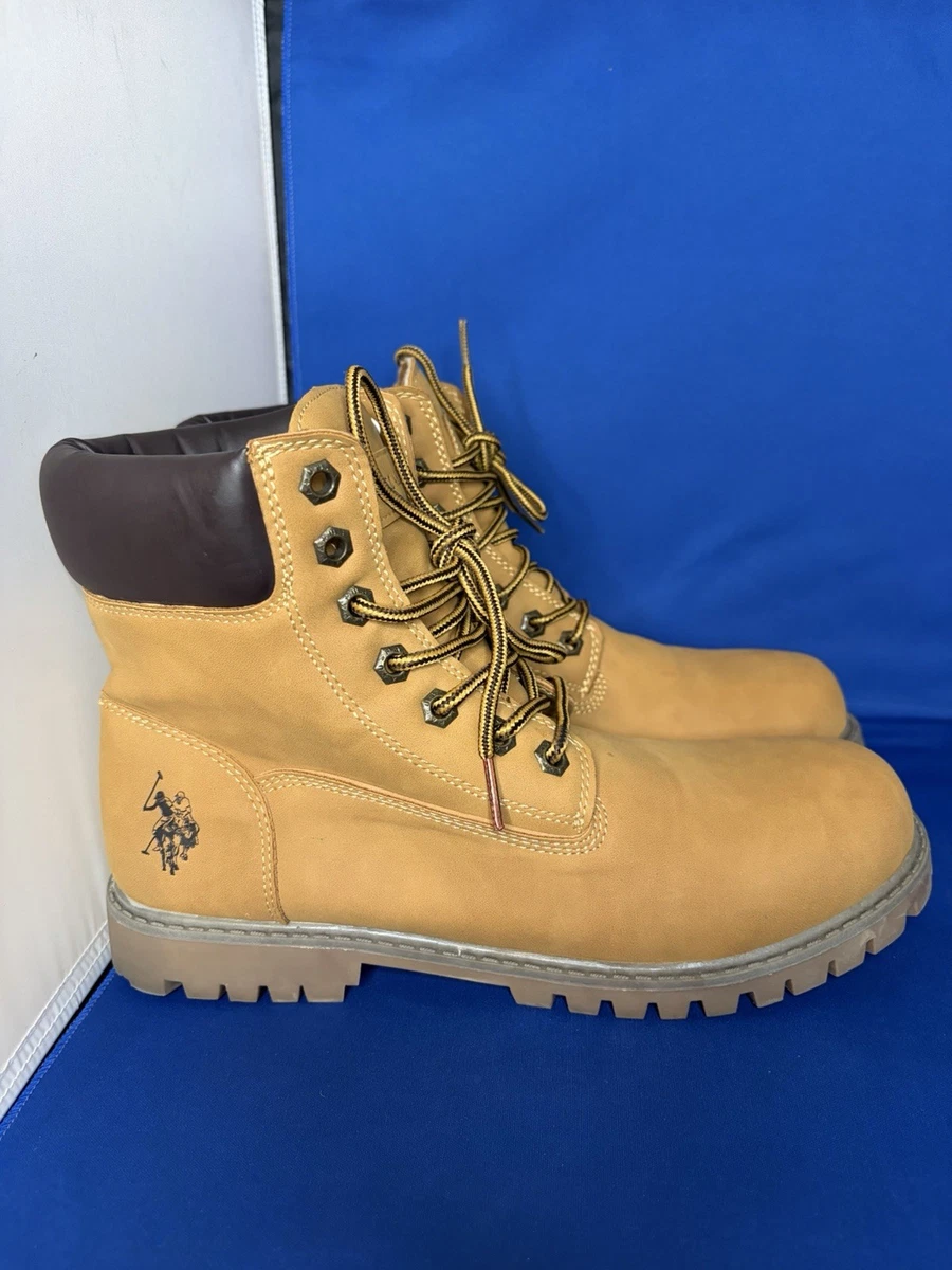 U.S. Polo Assn. Men\'s Size 9 Wheat/Tan Lace-Up Strap Boots US Polo Assn. Boots Lace Up Brown for Men for Sale | Shop  main image 3