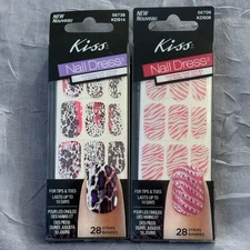 KISS Nail Dress Strips For Tips & Toes 28 Strips (LOT OF 2)