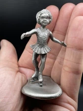 Rawcliffe Pewter ~ Girl Ice Skating Figurine ~ Vintage