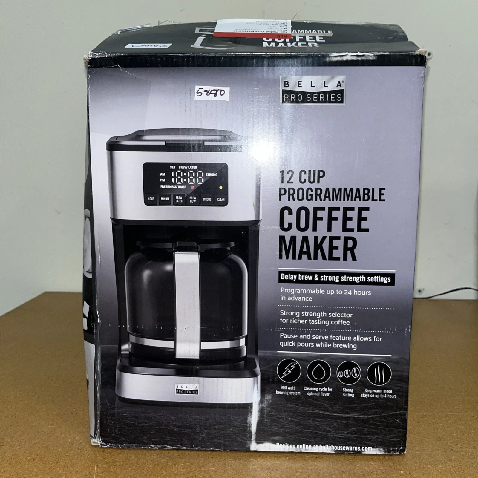bella PRO - 12-Cup Programmable Coffee Maker - Stainless Steel 5880