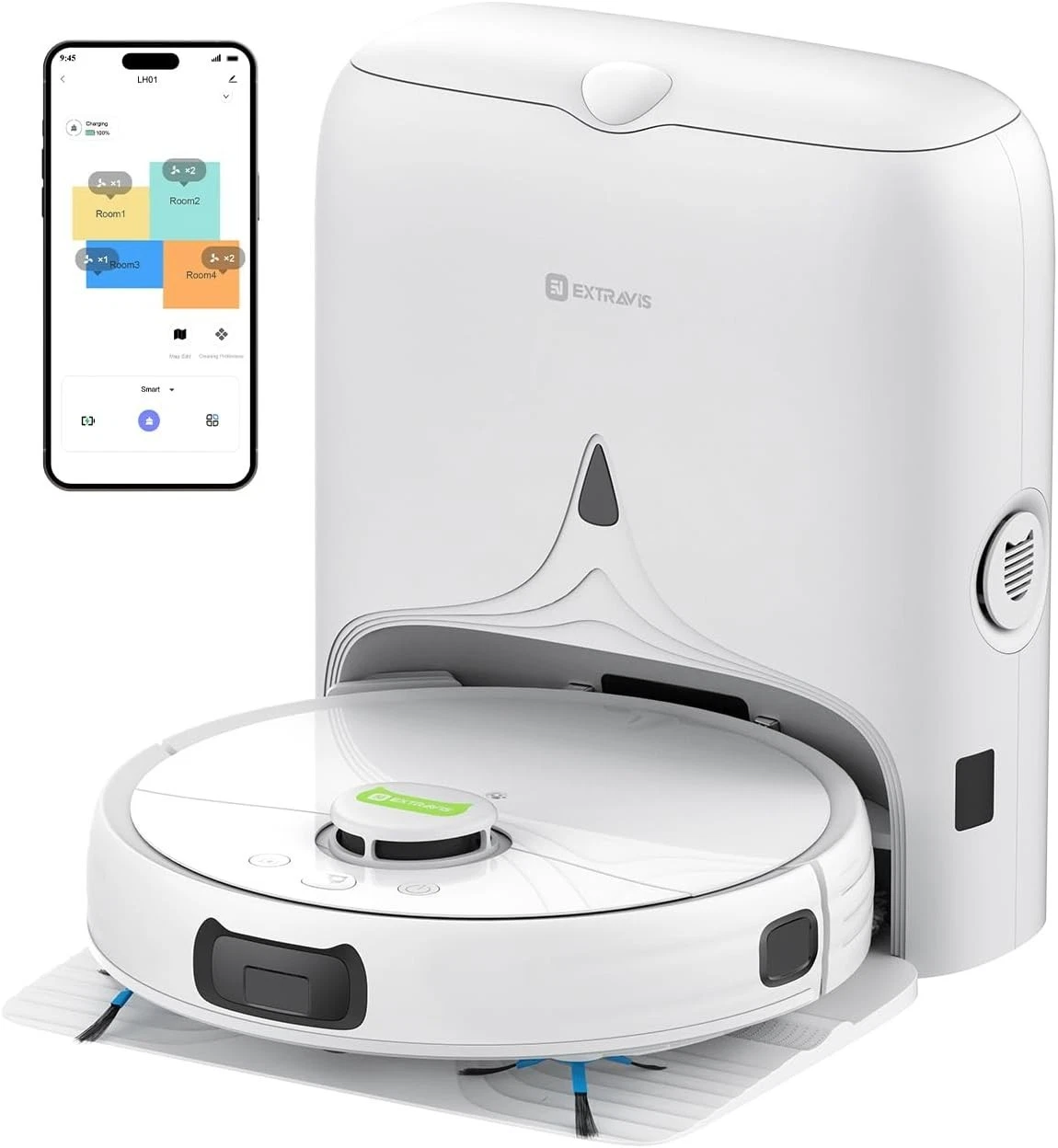 Robot Vacuum and Mop 10000Pa Suction Self-Emptying LDS Laser Navigation