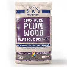 100 Plum Wood BBQ Cooking Pellets 20 lb Bag 100 Natural Sweetness Knotty Wood