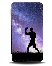 Boxing Flip Wallet Case Boxer Gloves Fighter Gift Moon Universe i733