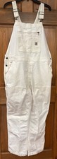 Carhartt Rugged Flex Canvas Loose Fit Bib Overalls Off White Size XL 16-18